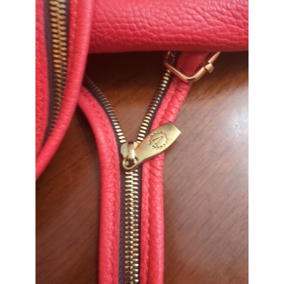 VALENTINA Made in Italy Red Leather Double Entry Convertible Bag Backpack. main image 12
